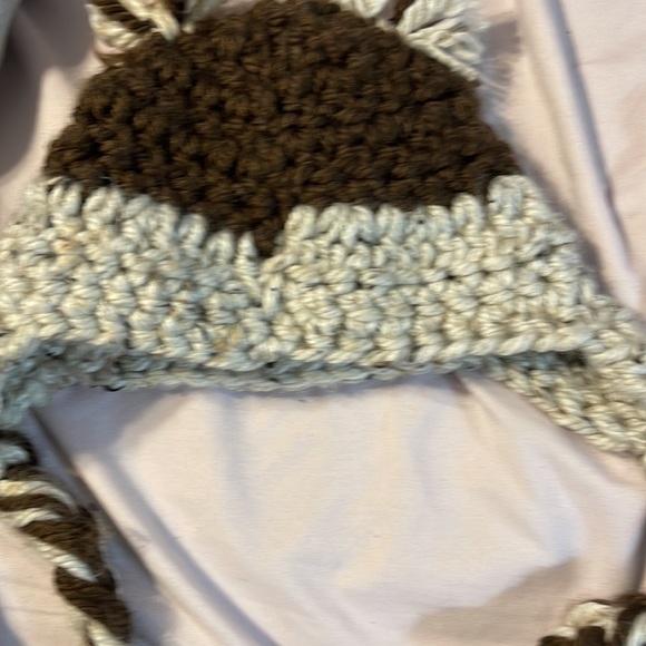 Crochet cute owl hat so warm and new brown and beige - Picture 3 of 4
